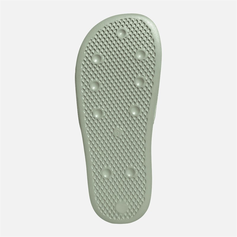 adidas Originals Womens Adilette Lite Sliders Halo Green/Silver Metallic