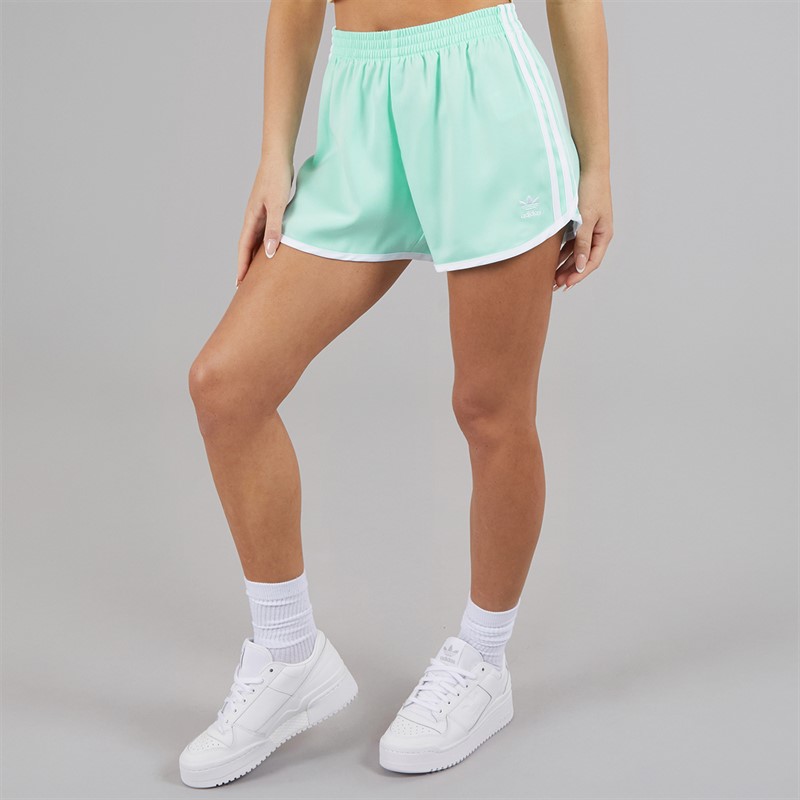 adidas Originals Womens Adicolour 3-Stripes Sprinter Shorts Semi Flash Aqua