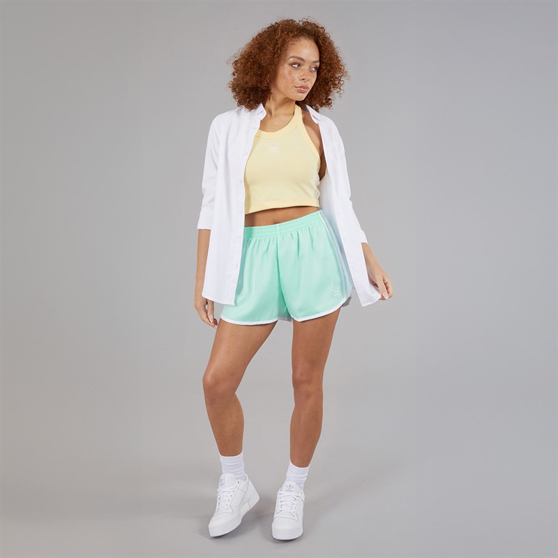 adidas Originals Womens Adicolour 3-Stripes Sprinter Shorts Semi Flash Aqua