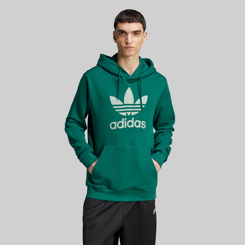 adidas Originals Mens Adicolour Classics Trefoil Hoodie Collegiate Green
