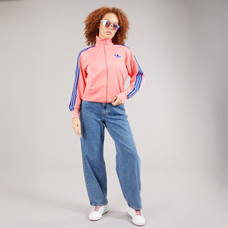 adidas Originals Womens Adicolour Classic Firebird Loose Track Jacket Semi Pink Spark/Blue