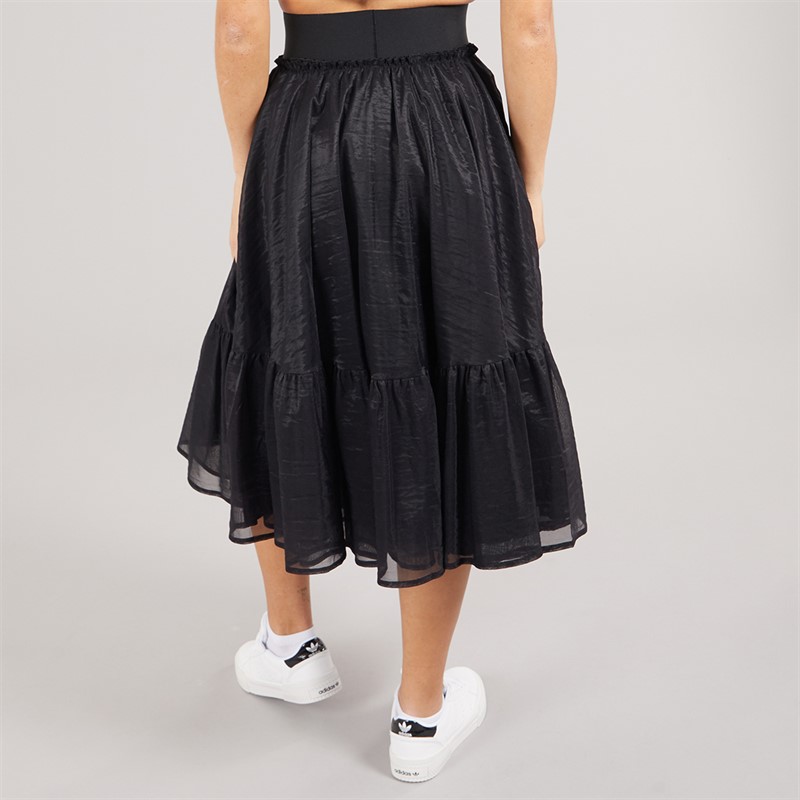 adidas Originals Womens Waistband Tulle Maxi Skirt Black