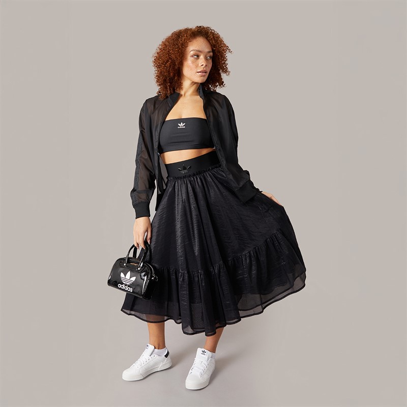 adidas Originals Womens Waistband Tulle Maxi Skirt Black