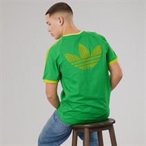 adidas Originals Mens Monogram Trefoil Back Graphic California T-Shirt Energy Green