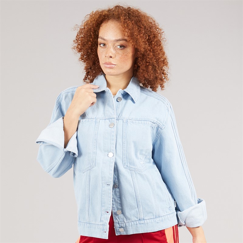 adidas Originals Womens Premium Essentials Denim Jacket Light Denim