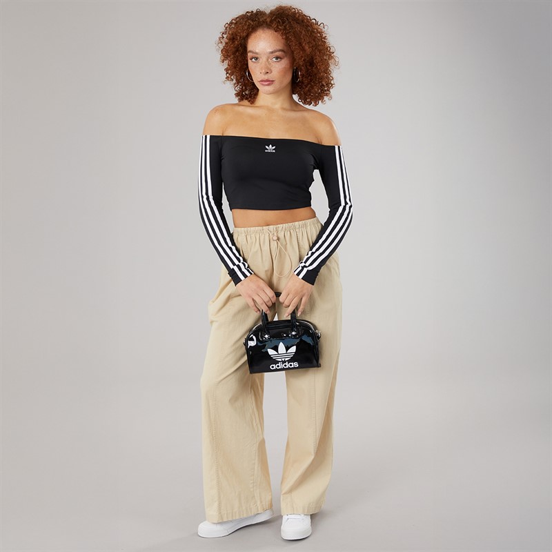 adidas Originals Womens Adicolour Off Shoulder Long Sleeve Top Black