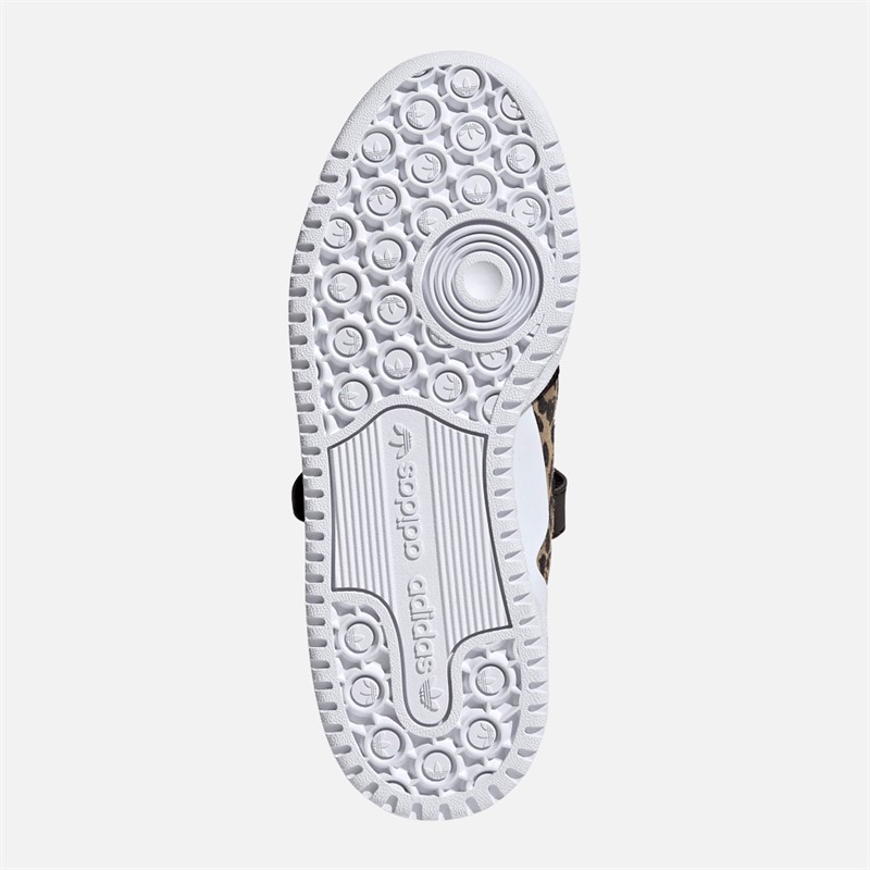 adidas Originals Junior Forum Low Leopard Print Strap Trainers Core Black/Core Black/Green