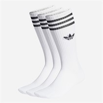 adidas Originals Mens Trefoil Solid Stripe Three Pack Crew Socks White