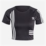adidas Originals T-shirt cropped 3-Stripes dla niej kolor Czarny
