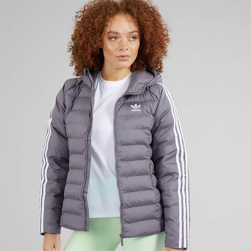 adidas Originals Veste à Capuche Matelassée Adicolor Femme Trace Grey
