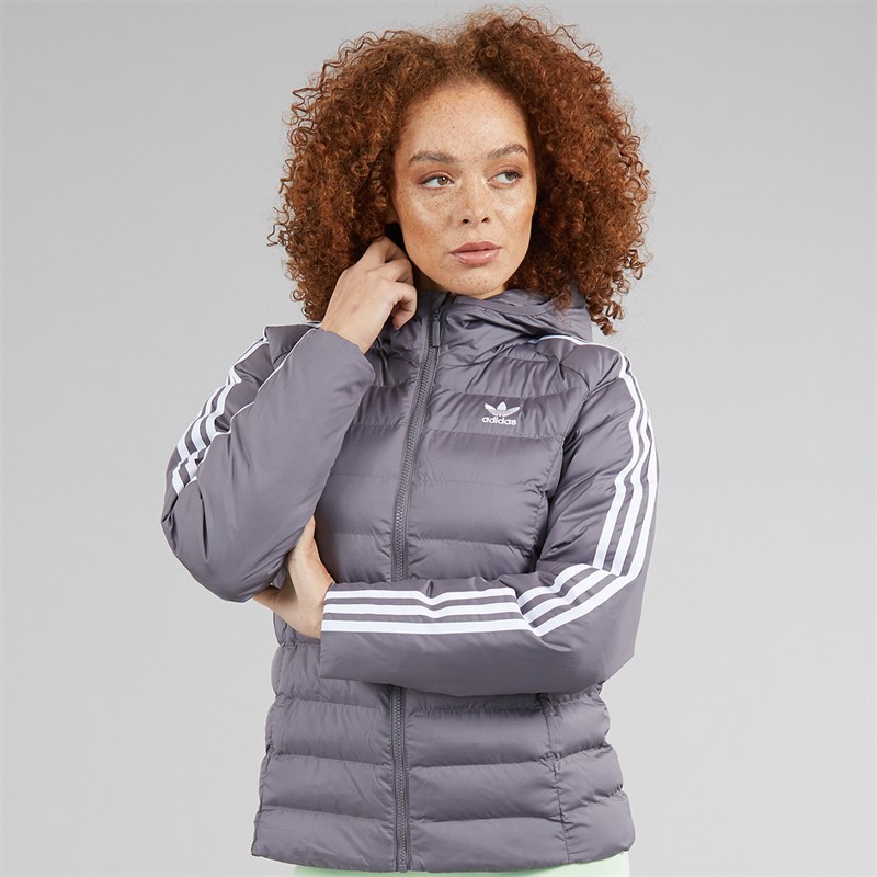 adidas Originals Veste à Capuche Matelassée Adicolor Femme Trace Grey