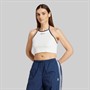 adidas Originals Top z wiązaniem na szyi z ręcznika dla niej kolor Cloud White