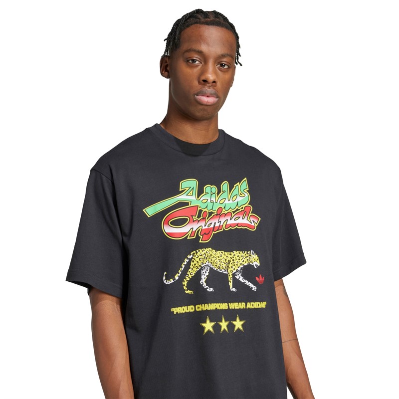 adidas Originals Herren Champions Grafik T Shirt Schwarz