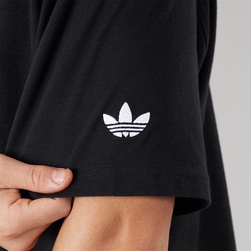 adidas Originals Herren GFX Trefoil Logo T Shirt Schwarz