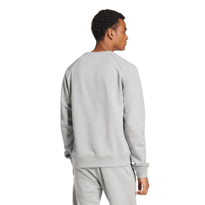 adidas Originals Herren Trefoil Essentials Französisch Frottee Sweatshirt Medium Grey Heather