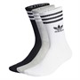 adidas Originals Herren Mittlere Wadenhöhe Drei Pack Socken Weiß/Medium Grey Heather/Schwarz