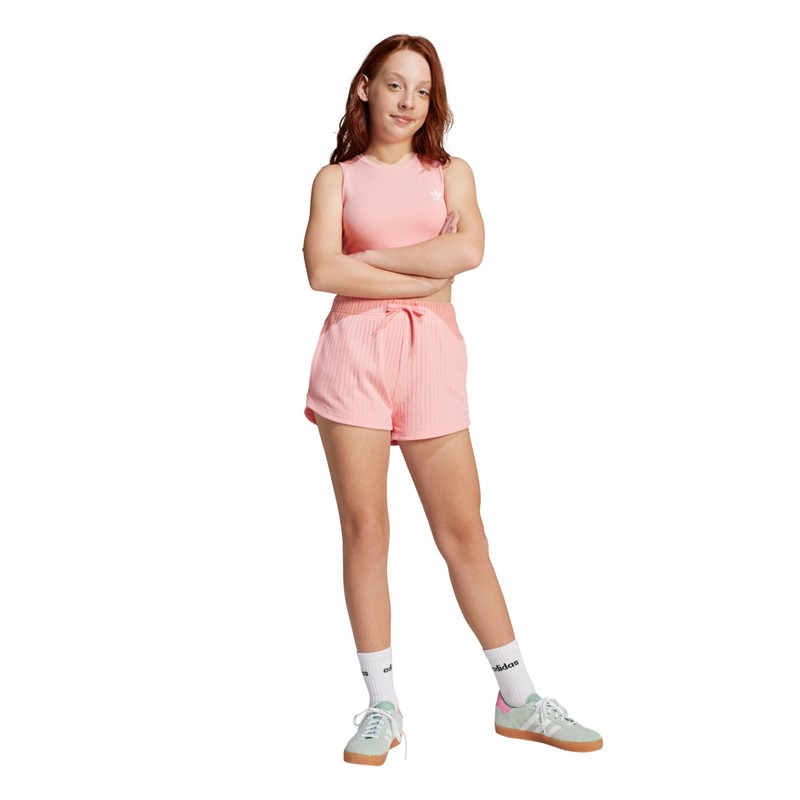 adidas Originals Junior Mädchen Rippstrick Shorts Semi Pink Spark