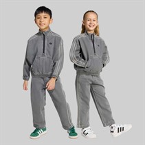 adidas Originals Kids Adicolor Denim 1/4 Zip Top And Joggers Set Grey