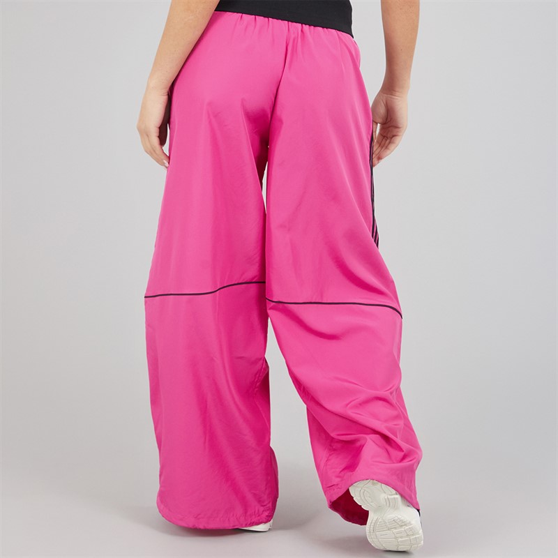 adidas Originals Womens Adicolour Teamgeist Oversized Woven Track Pants Semi Lucid Fuchsia/Black