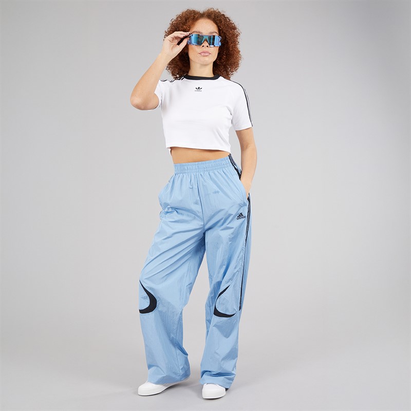 adidas Originals Womens Adicolour Teamgeist Oversized Woven Track Pants Ash Blue