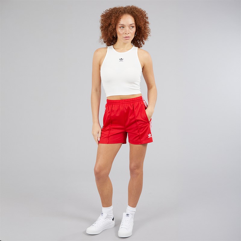 adidas Originals Womens Adicolor Firebird Shorts Better Scarlet/White