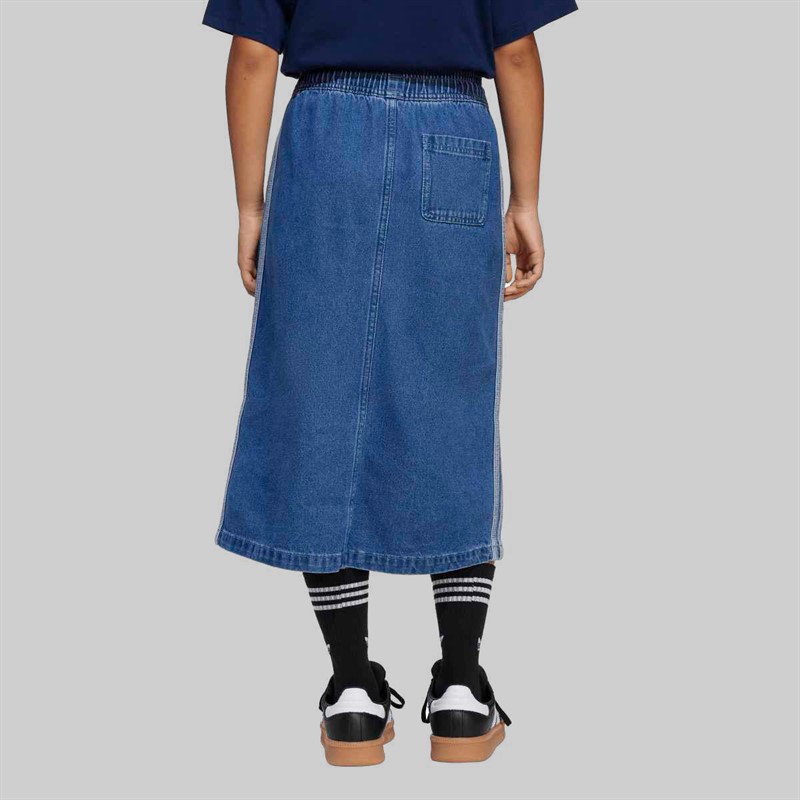 adidas Originals Junior Girls Adicolor Denim Skirt Medium Blue Denim