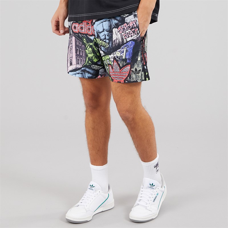 adidas Originals Mens X Jeremy Scott All Over Print Shorts Multicolor