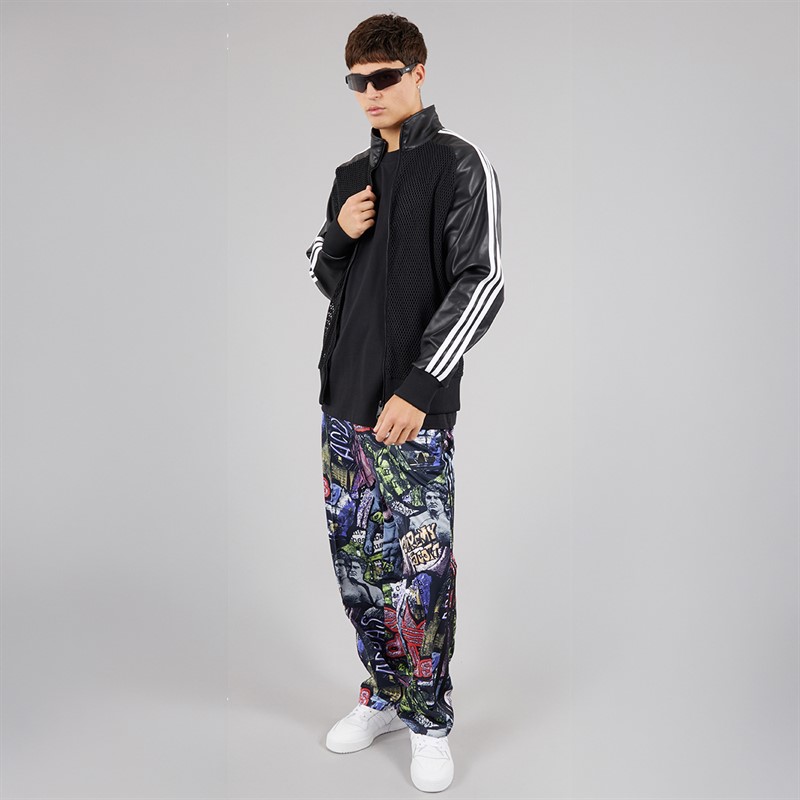 adidas Originals Mens adidas X Jeremy Scott Faux Leather Mesh Track Top Black