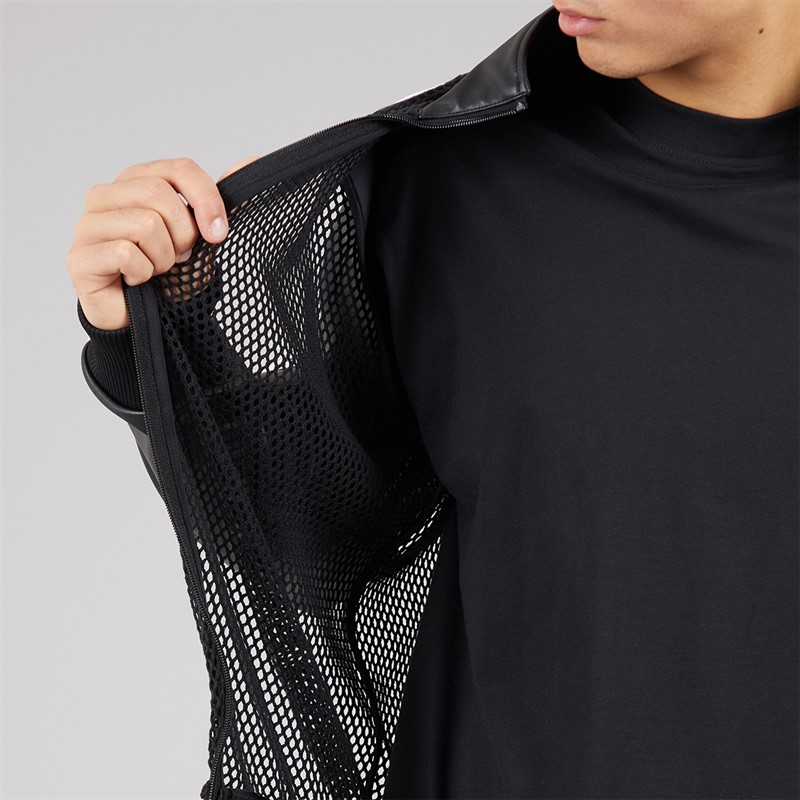 adidas Originals Mens adidas X Jeremy Scott Faux Leather Mesh Track Top Black