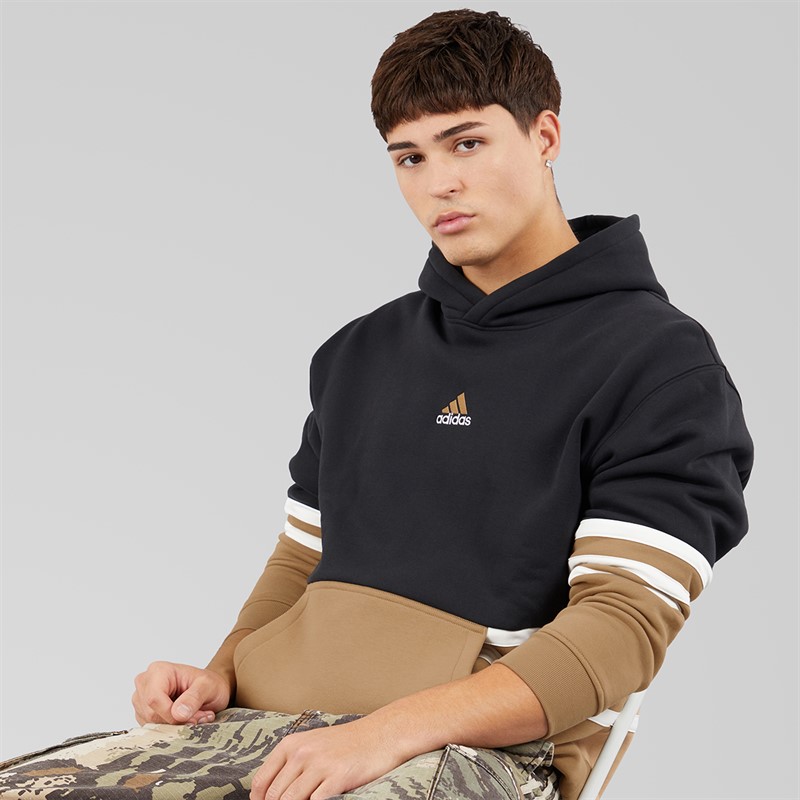 adidas Originals Mens Archive Cutline Hoodie Black/Cardboard