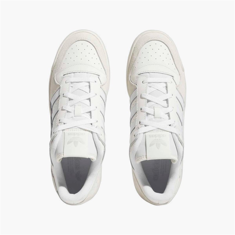 adidas Originals Mens Forum Low CL Trainers Core White/Cloud White/Grey One