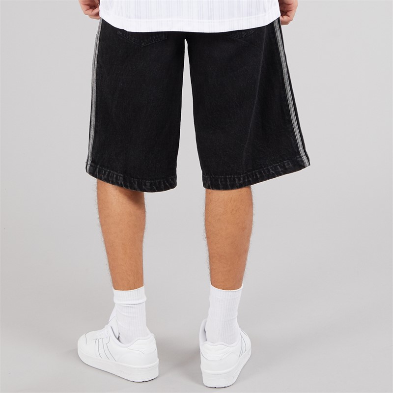 adidas Originals Mens Adicolour Firebird Denim Shorts True Black Denim