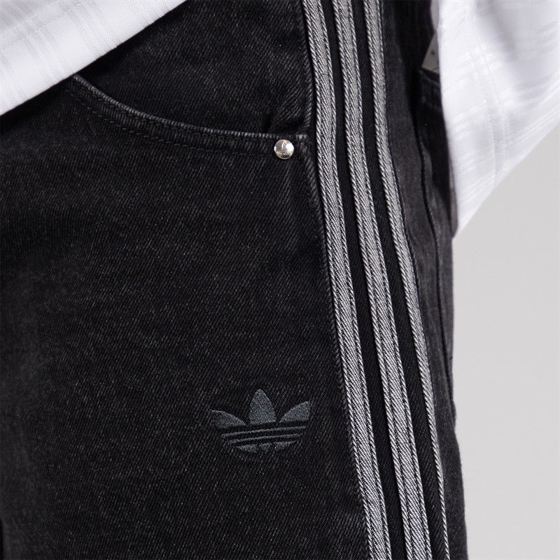 adidas Originals Mens Adicolour Firebird Denim Shorts True Black Denim