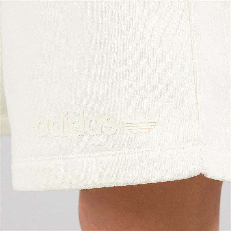adidas Originals Womens Essentials Linear Oversized Shorts Cream White
