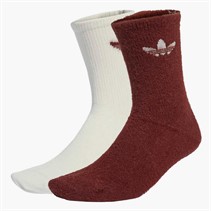 adidas Originals Mens Fluffy Two Pack Crew Socks Fox Brown/Off White