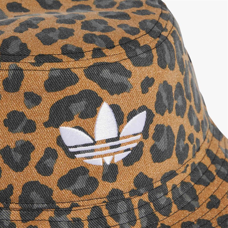 adidas Originals Mens Leopard Print Bucket Hat Bronze Strata/Black