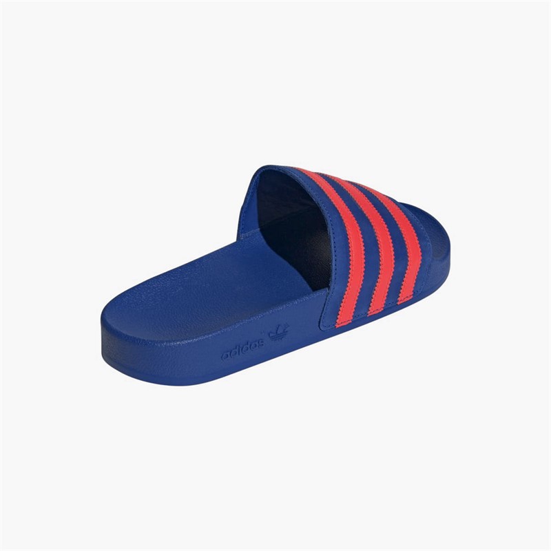 adidas Originals Mens Adilette Slides Power Blue/Solar Red/Power Blue