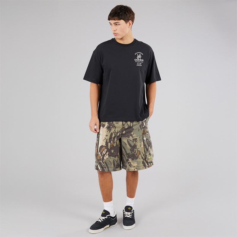 adidas Originals Mens Sports Design GFX Back Graphic T-Shirt Black