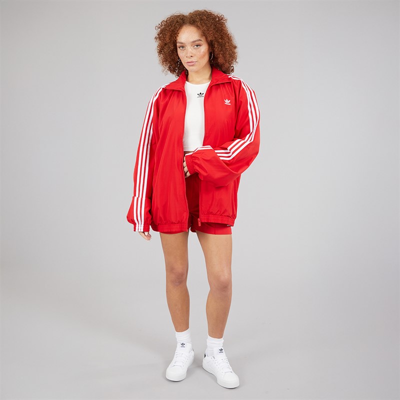 adidas Originals Womens Firebird Oversized Track Top Better Scarlet