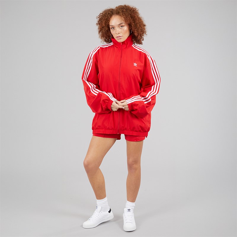 adidas Originals Womens Firebird Oversized Track Top Better Scarlet