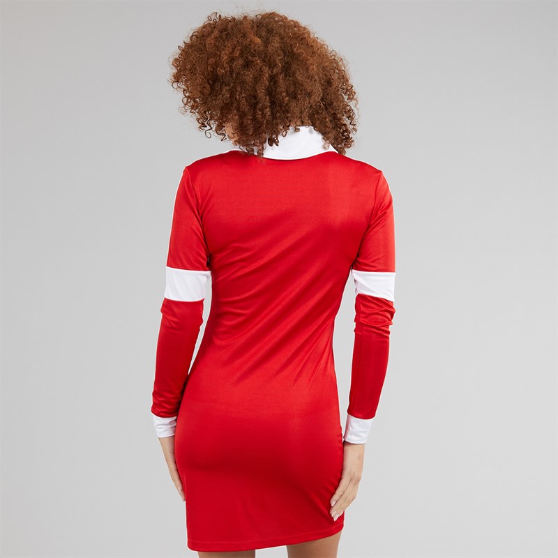 adidas Originals Womens Graphic Football Jersey Dress Better Scarlet