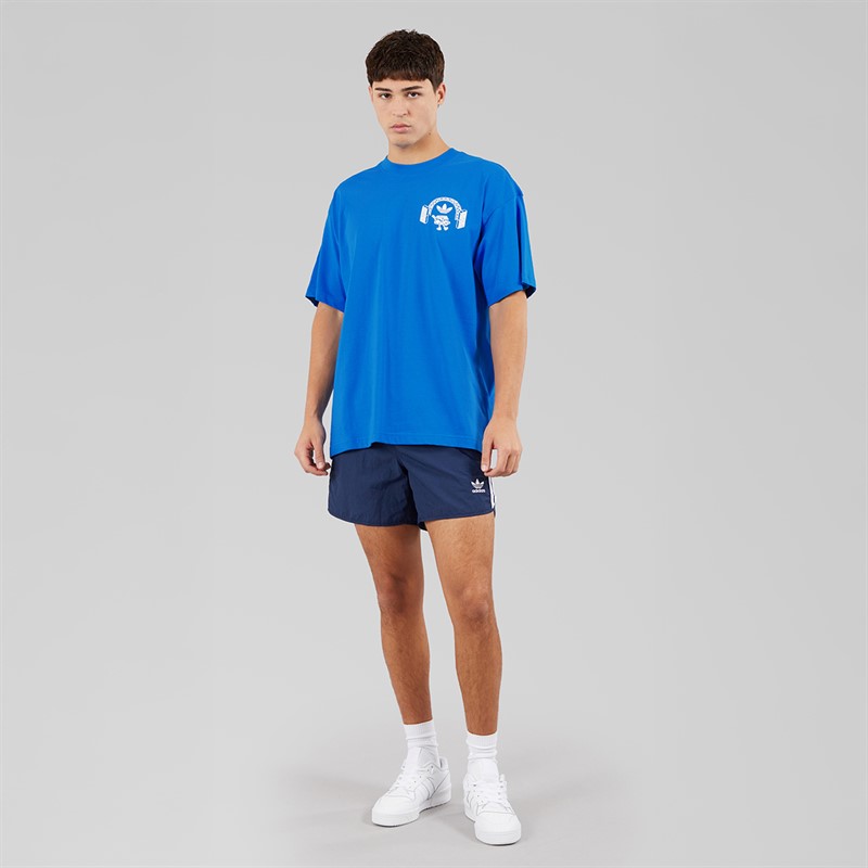 adidas Originals Mens Music Fest Back Graphic T-Shirt Bright Royal