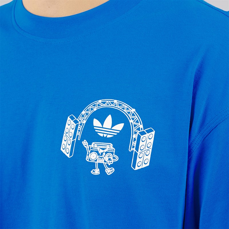 adidas Originals Mens Music Fest Back Graphic T-Shirt Bright Royal