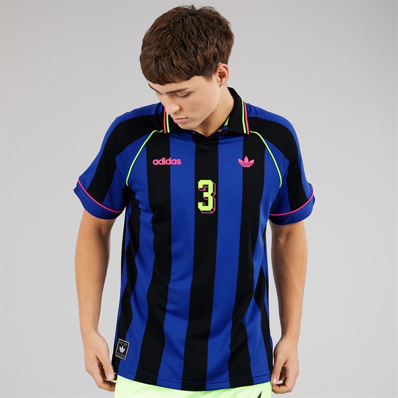 adidas Originals Mens Jacquard Stripe Jersey Semi Lucid Blue/Black