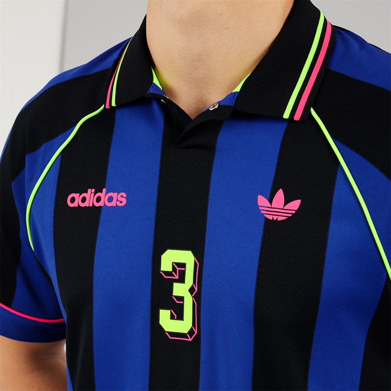 adidas Originals Mens Jacquard Stripe Jersey Semi Lucid Blue/Black