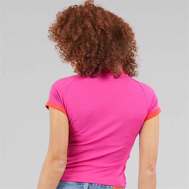 adidas Originals Womens Polo Shirt Semi Lucid Fuchsia