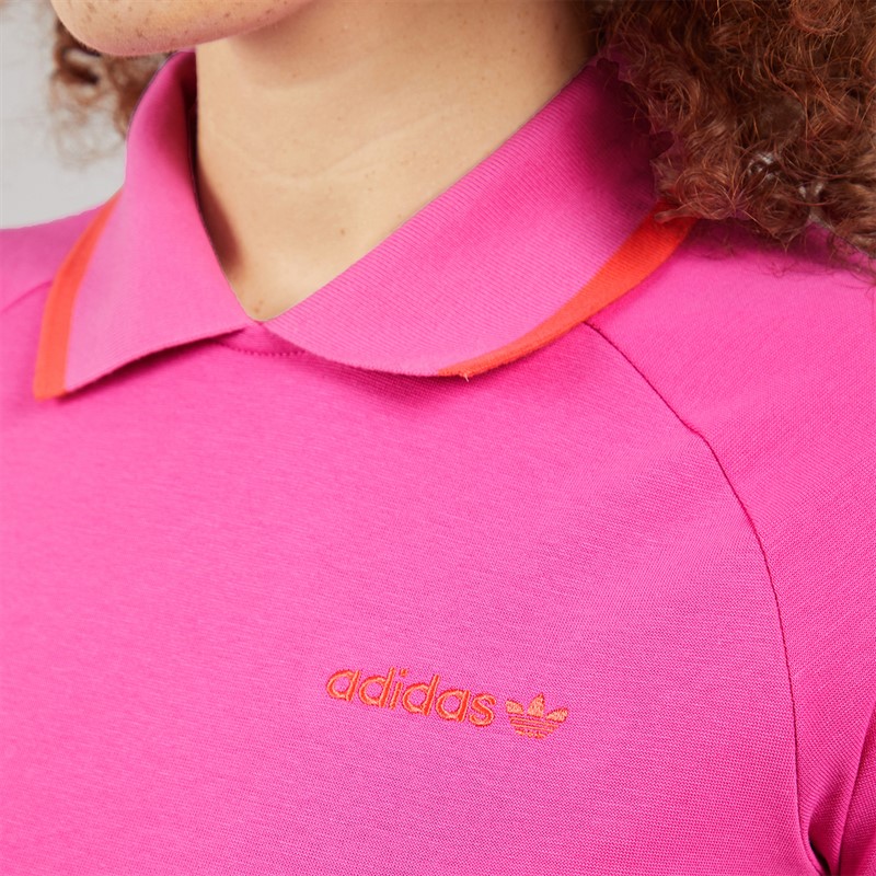 adidas Originals Womens Polo Shirt Semi Lucid Fuchsia
