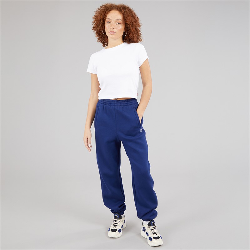 adidas Originals Womens Essentials Trefoil Loose Fit Fleece Joggers Dark Blue