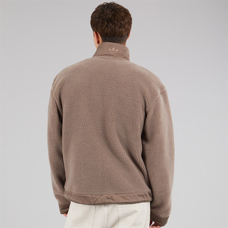 adidas Originals Mens Premium Essentials Polar Full Zip Fleece Earth Strata