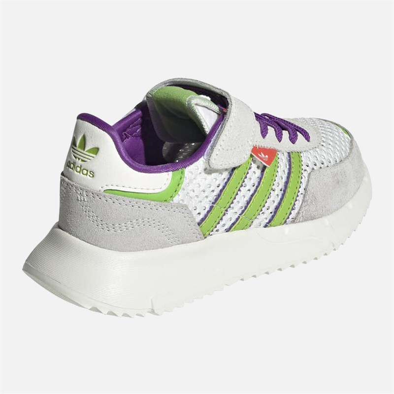 adidas Originals Kids Retropy F2 Trainers Core White/Semi Solar Green/Active Purple
